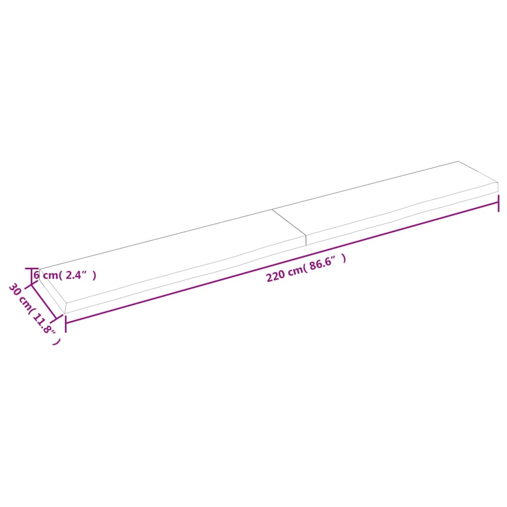 vidaXL Prateleira de parede 220x30x(2-6) cm carvalho tratado castanho