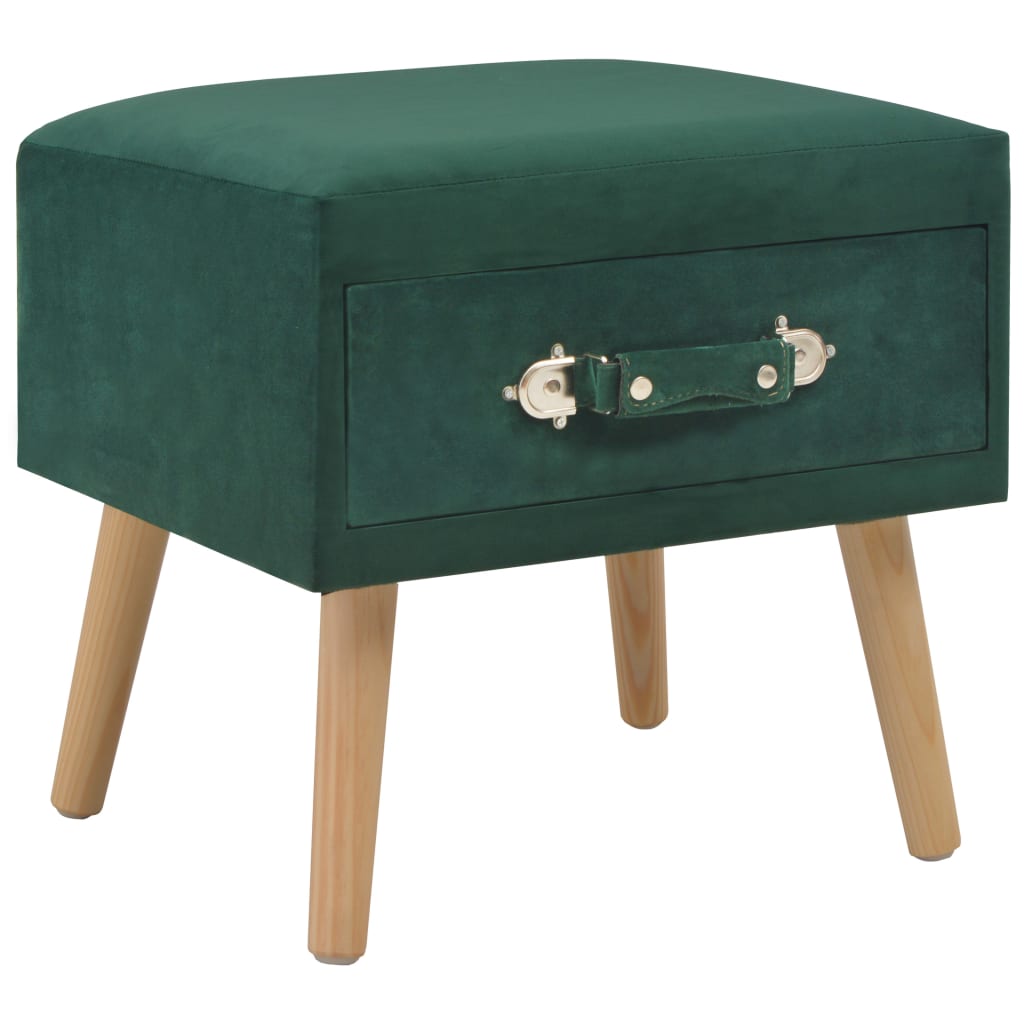 vidaXL Mesa de cabeceira 40x35x40 cm veludo verde