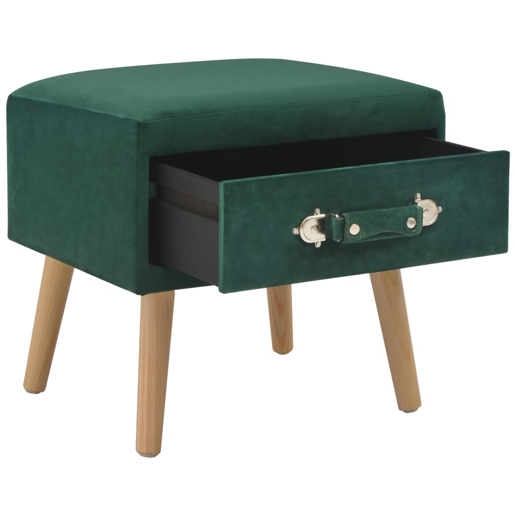 vidaXL Mesa de cabeceira 40x35x40 cm veludo verde