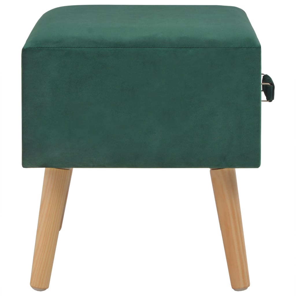 vidaXL Mesa de cabeceira 40x35x40 cm veludo verde