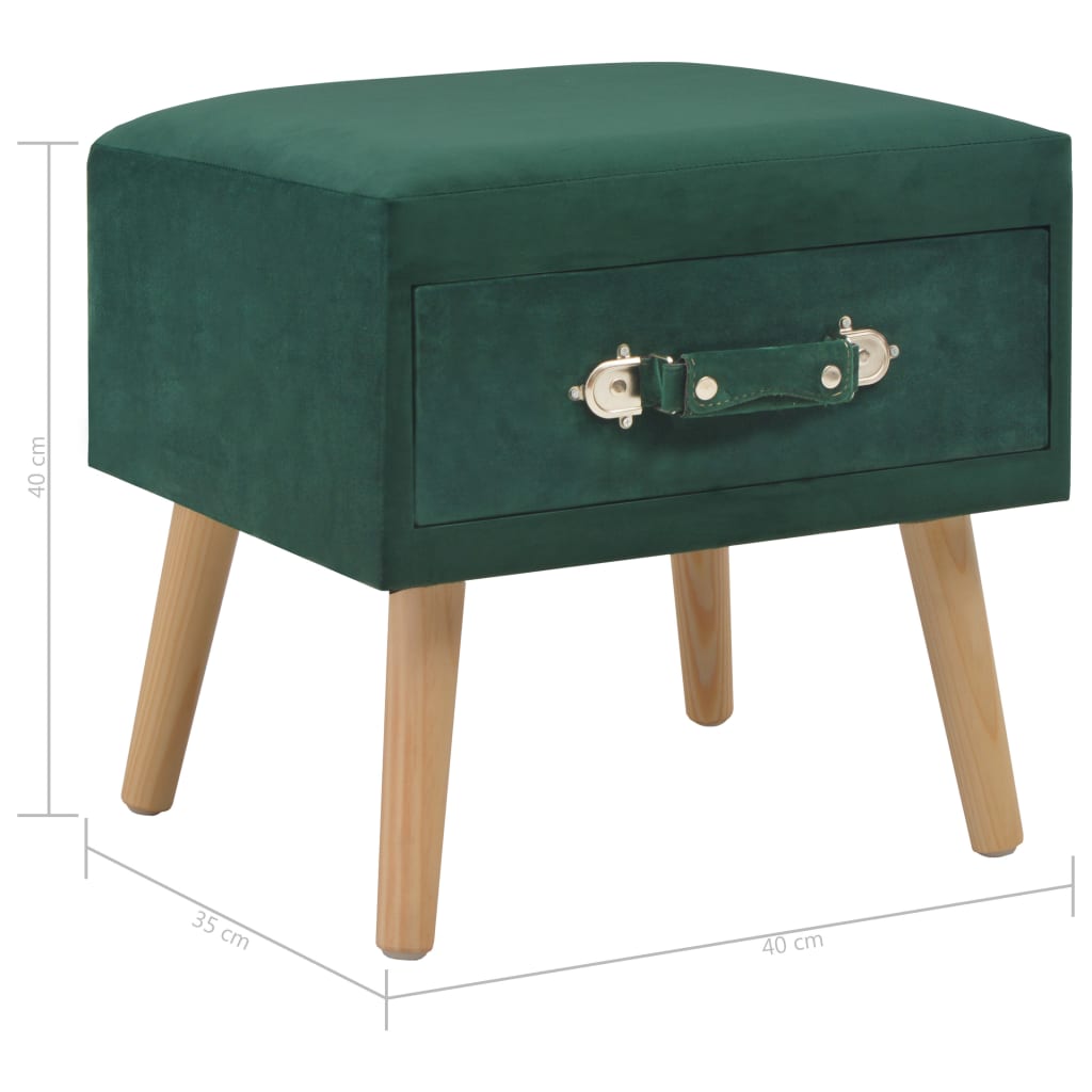 vidaXL Mesa de cabeceira 40x35x40 cm veludo verde