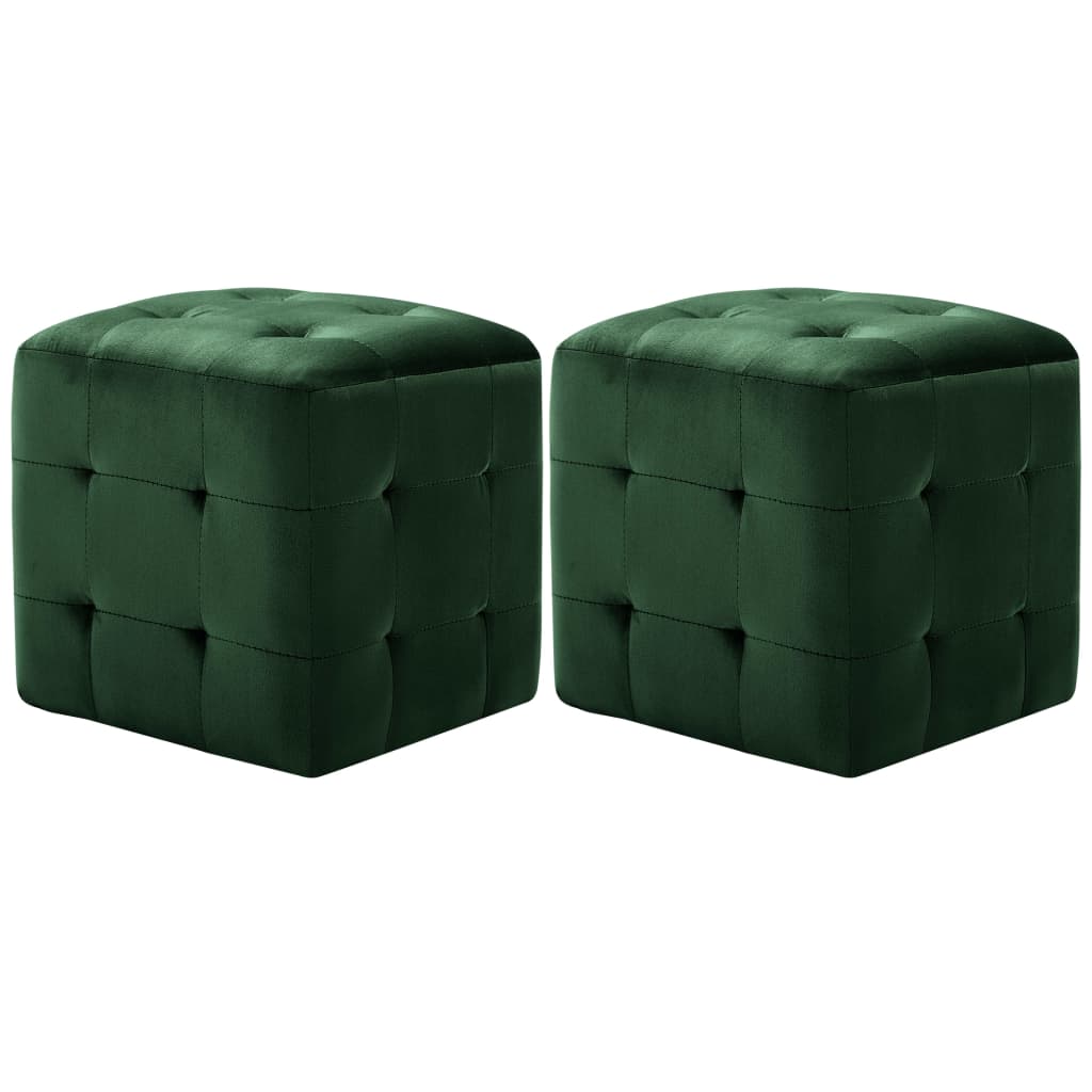 vidaXL Mesas de cabeceira 2 pcs 30x30x30 cm veludo verde