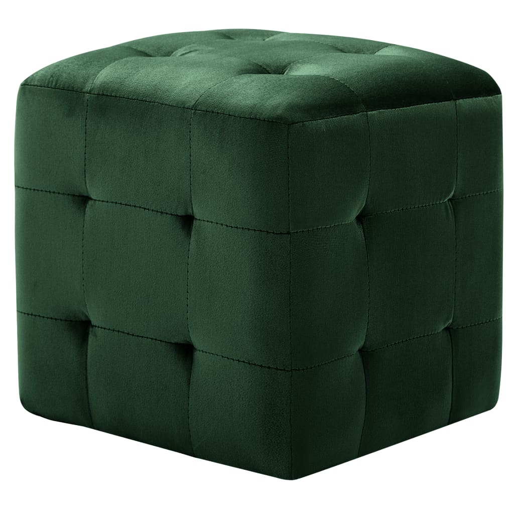 vidaXL Mesas de cabeceira 2 pcs 30x30x30 cm veludo verde