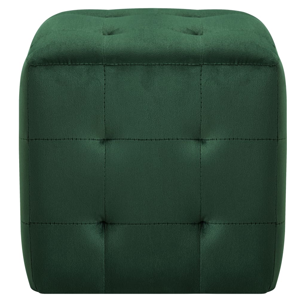 vidaXL Mesas de cabeceira 2 pcs 30x30x30 cm veludo verde