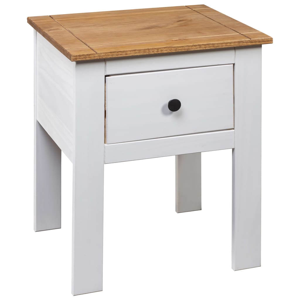 vidaXL Mesa de cabeceira 46x40x57 cm pinho Panama branco