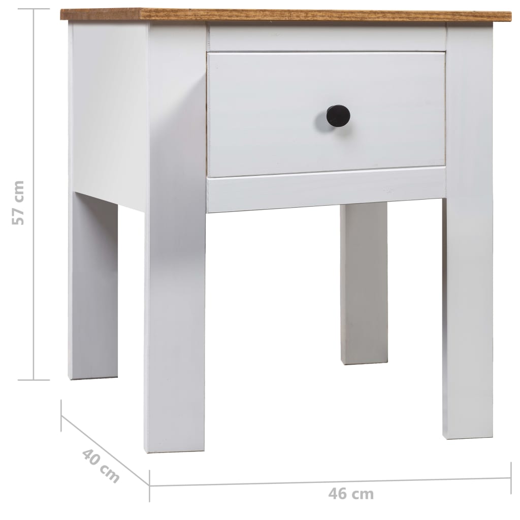 vidaXL Mesa de cabeceira 46x40x57 cm pinho Panama branco