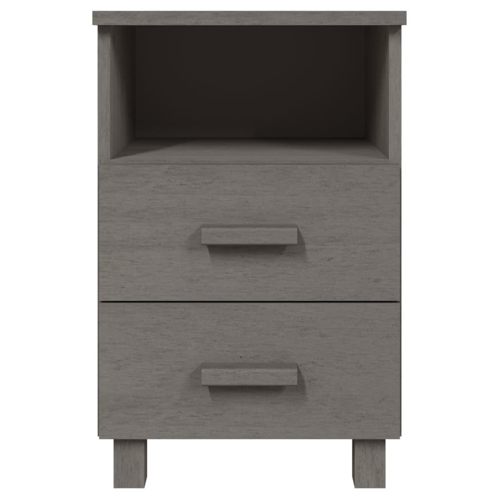 vidaXL Mesa de cabeceira HAMAR 40x35x62 cm pinho maciço cinza-claro