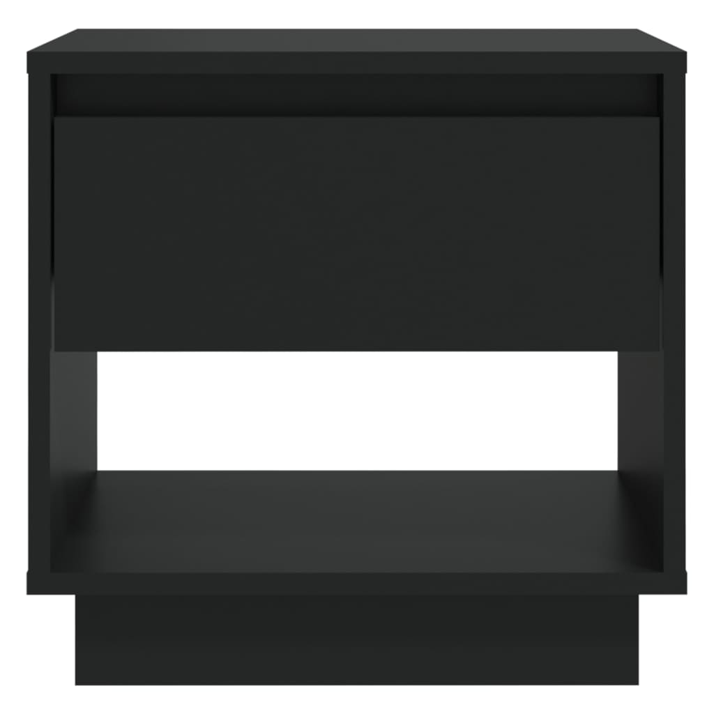 vidaXL Mesa de cabeceira 45x34x44 cm contraplacado preto