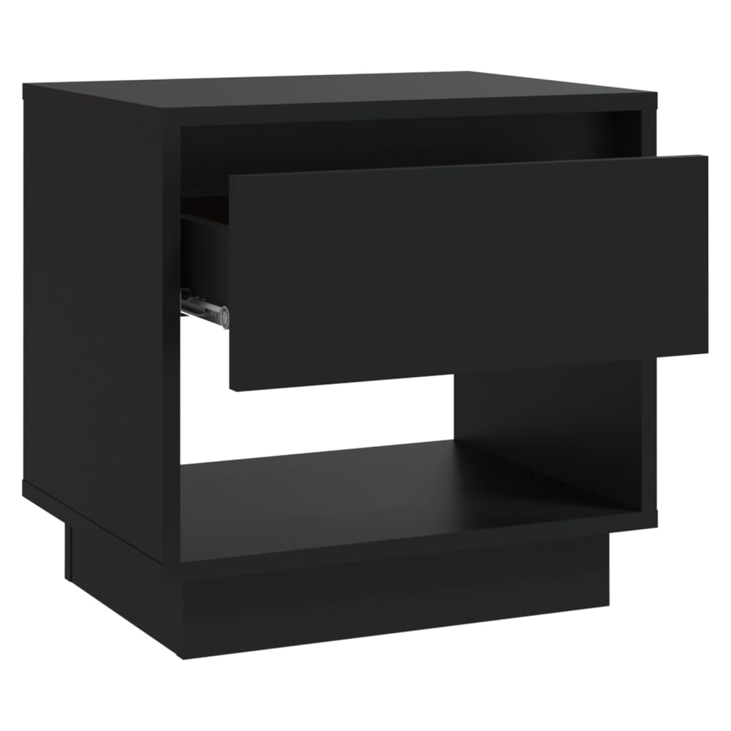 vidaXL Mesa de cabeceira 45x34x44 cm contraplacado preto