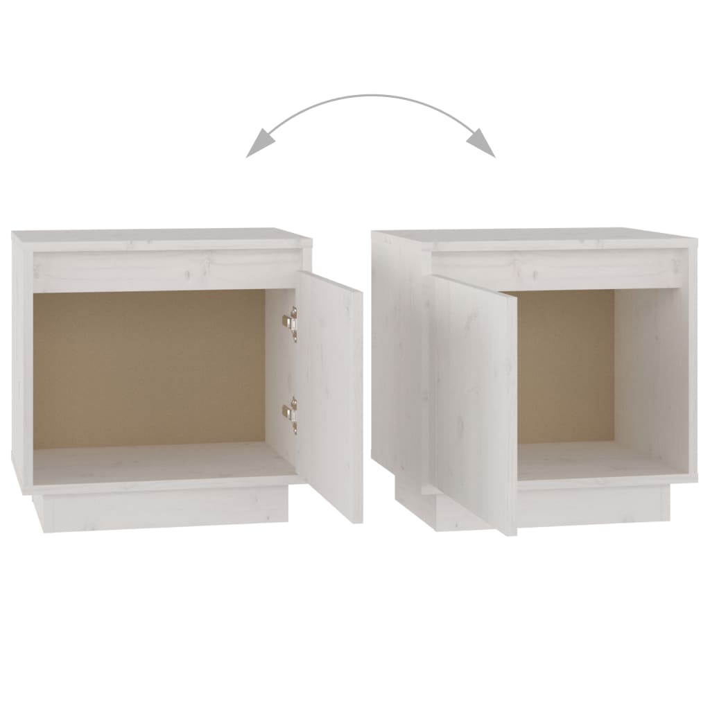 vidaXL Mesas de cabeceira 2 pcs 40x30x40 cm pinho maciço branco