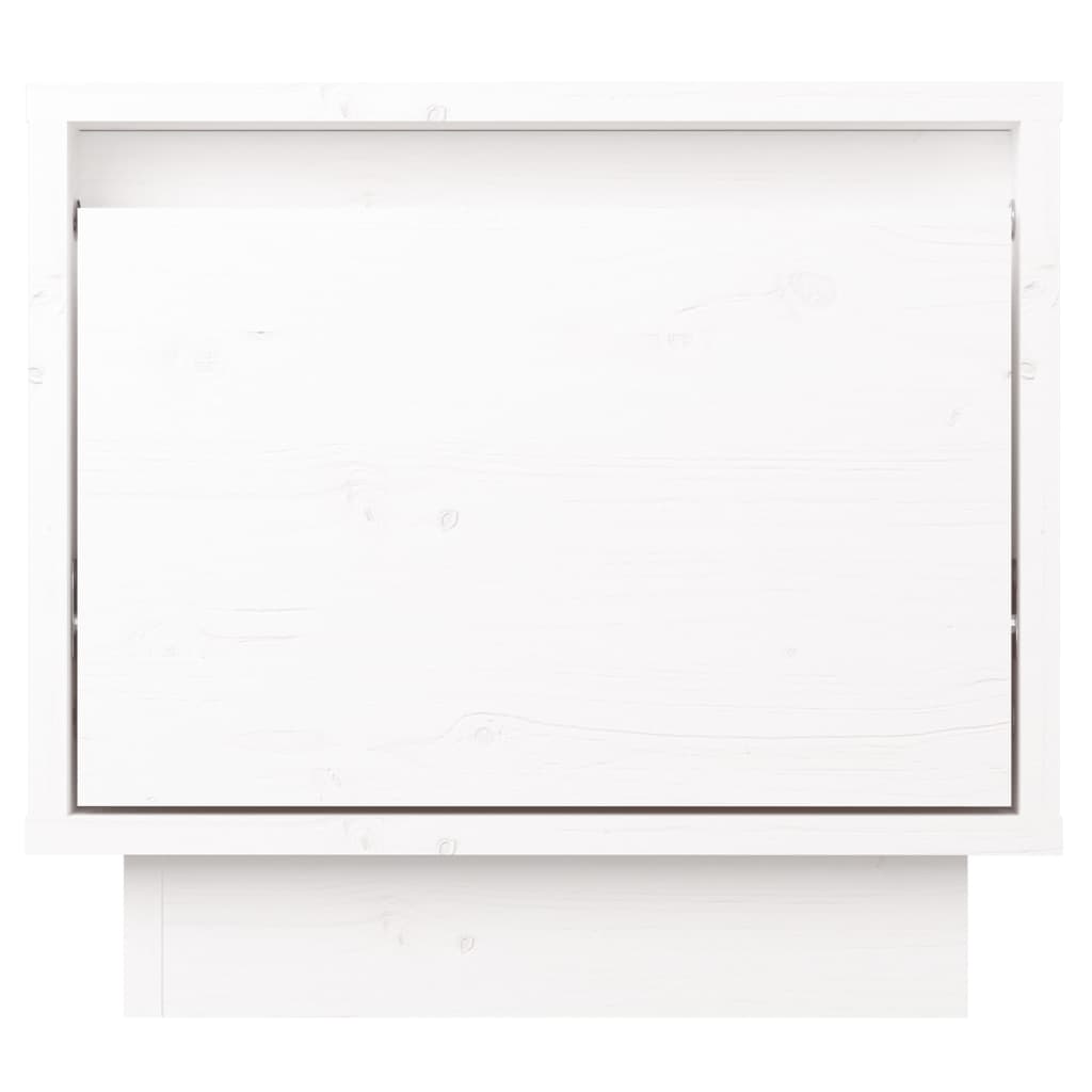 vidaXL Mesa de cabeceira 35x34x32 cm madeira de pinho maciça branco