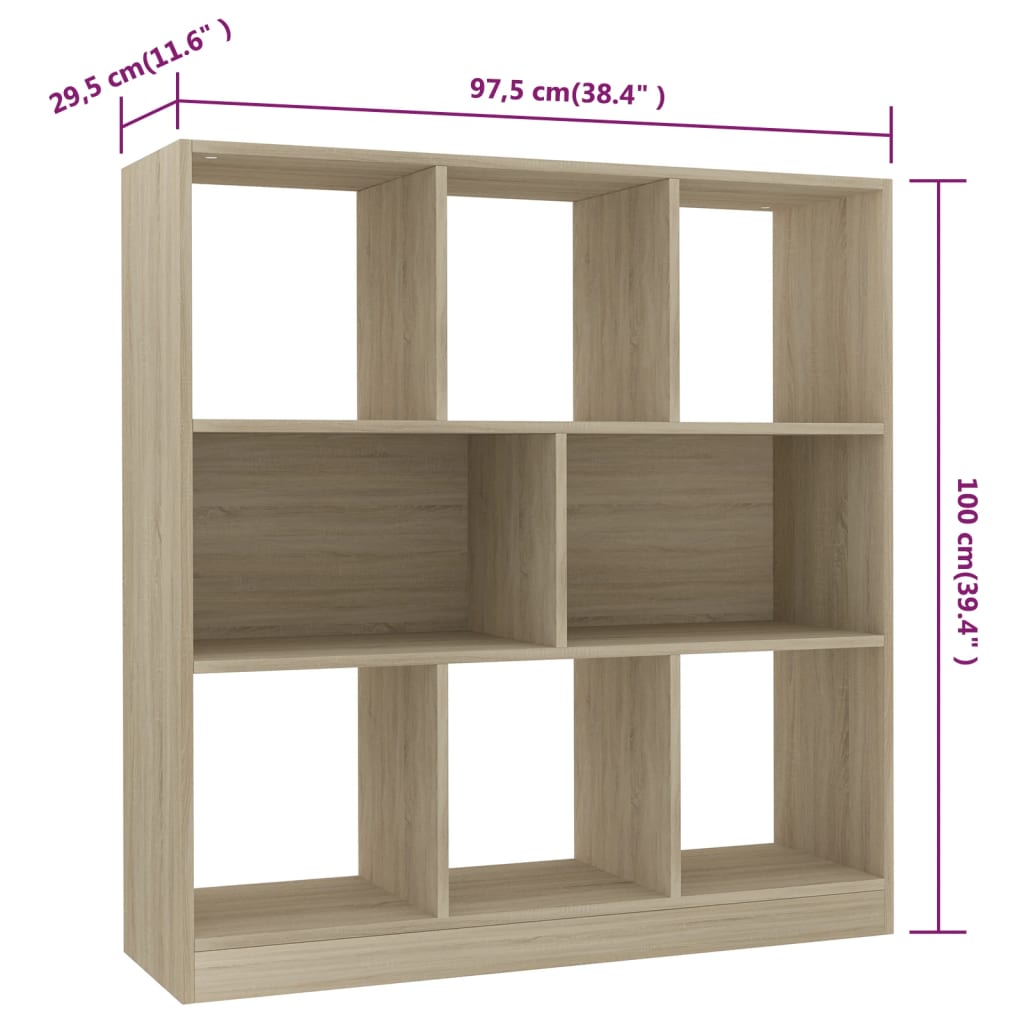 vidaXL Estante 97,5x29,5x100 cm contraplacado carvalho sonoma