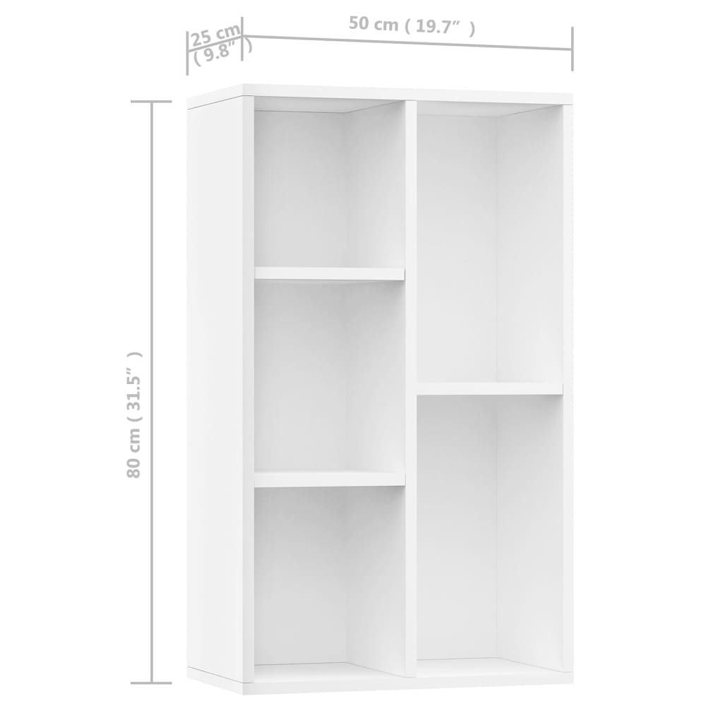 vidaXL Estante/aparador 50x25x80 cm contraplacado branco