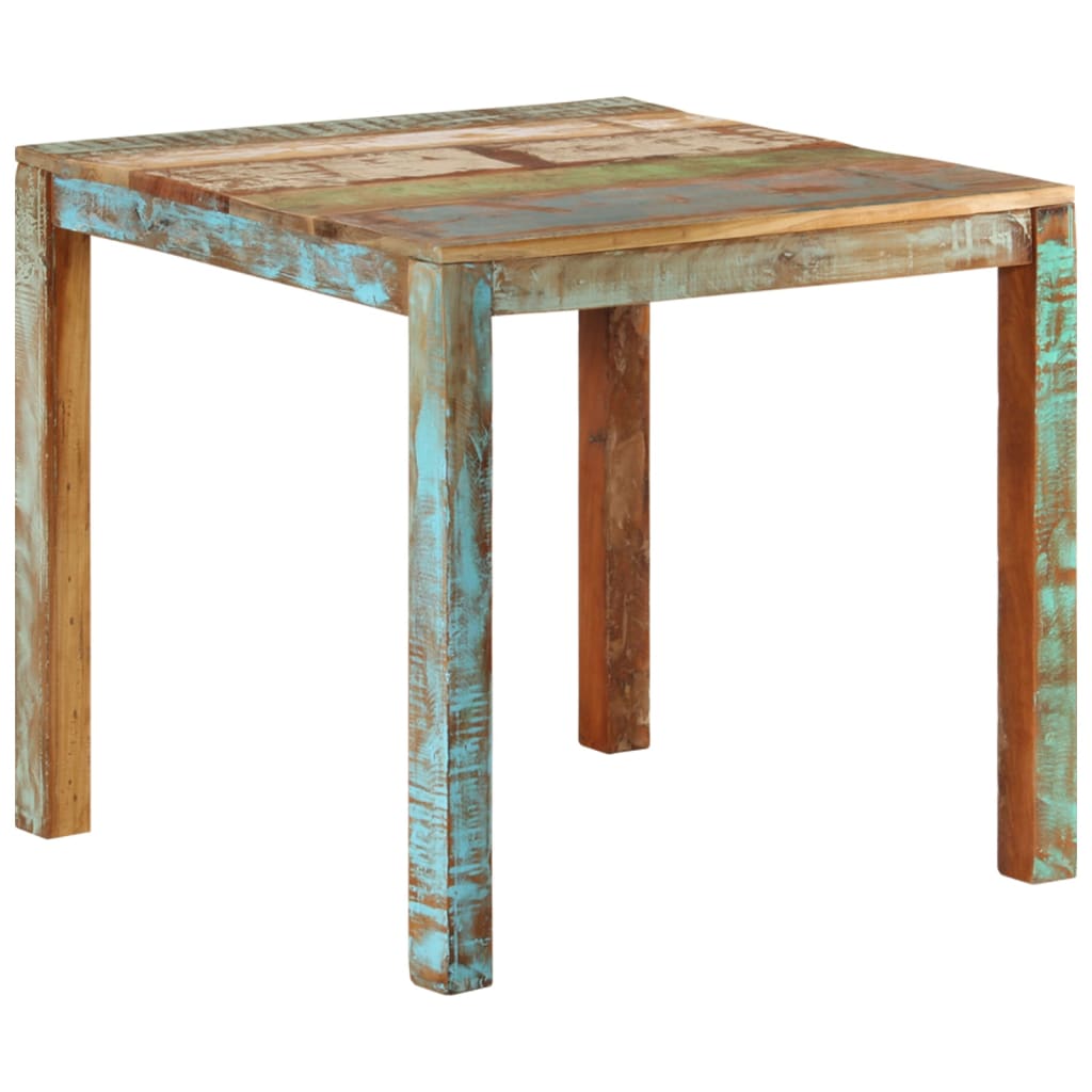 vidaXL Mesa de jantar 82x80x76 cm madeira recuperada maciça