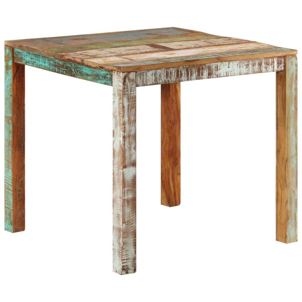 vidaXL Mesa de jantar 82x80x76 cm madeira recuperada maciça