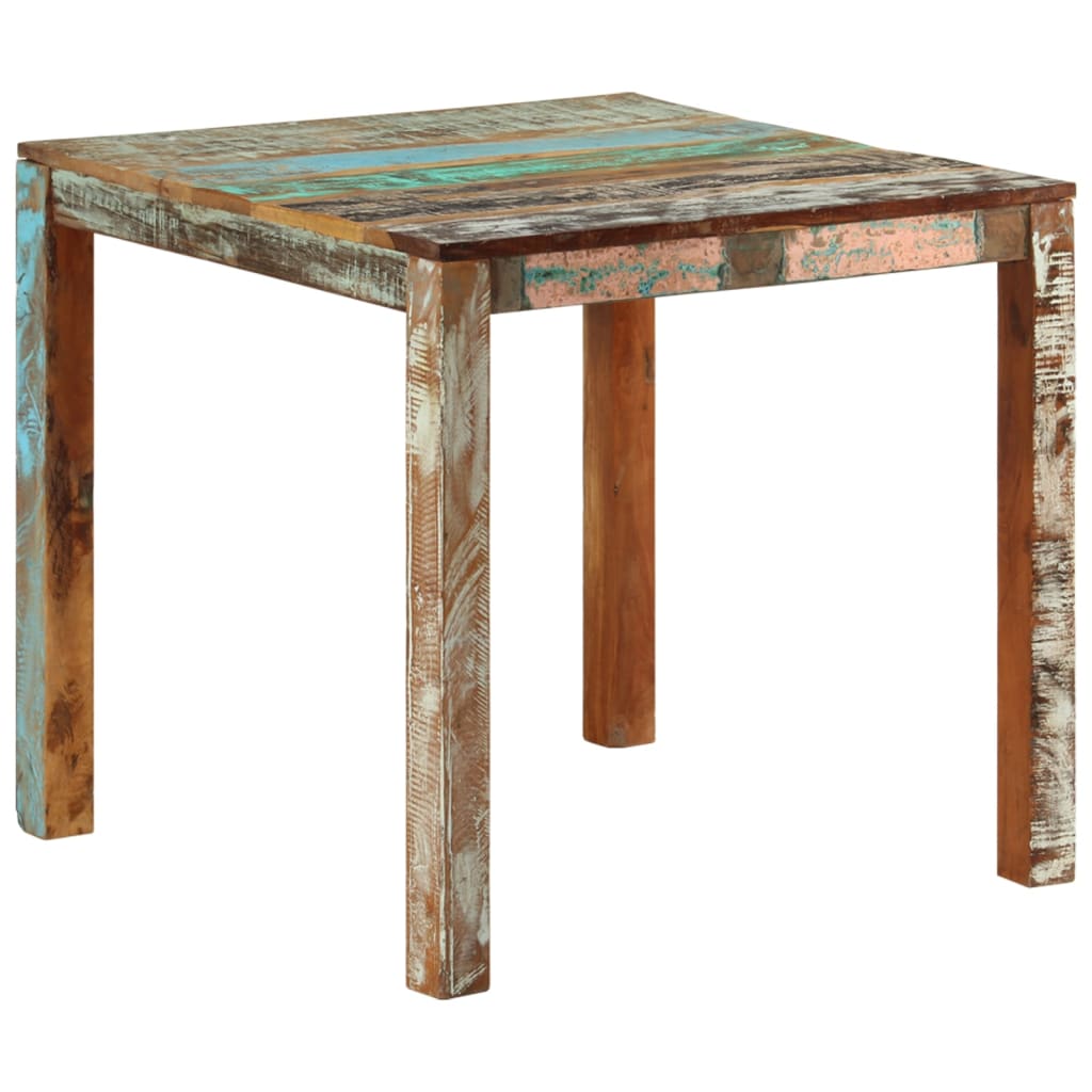 vidaXL Mesa de jantar 82x80x76 cm madeira recuperada maciça