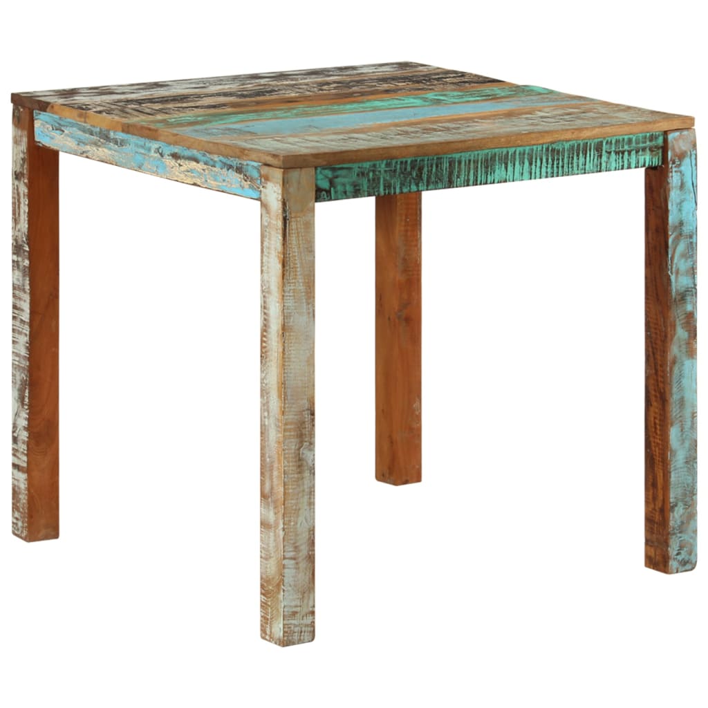 vidaXL Mesa de jantar 82x80x76 cm madeira recuperada maciça