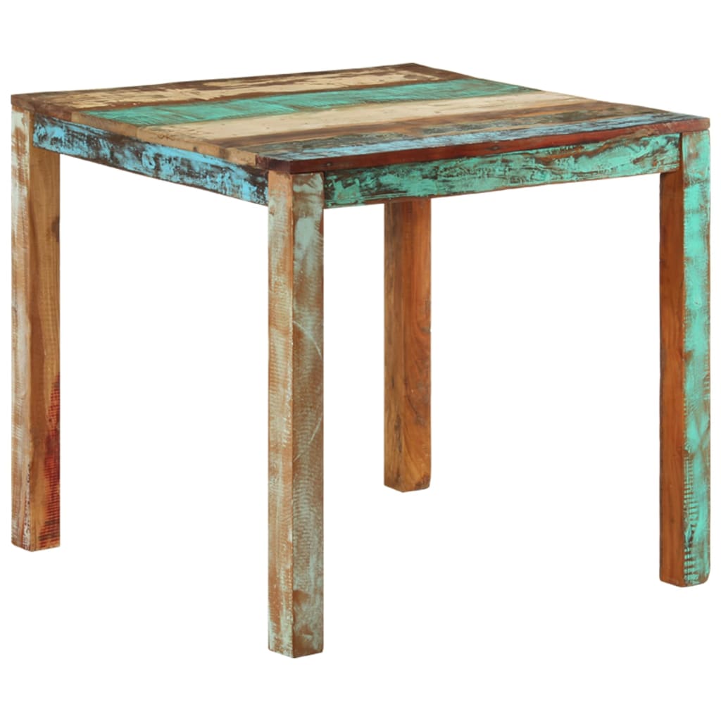 vidaXL Mesa de jantar 82x80x76 cm madeira recuperada maciça