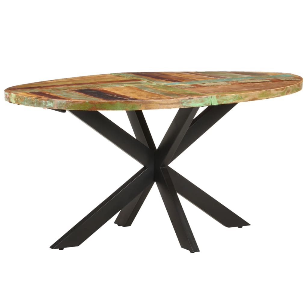 vidaXL Mesa de jantar 160x90x75 cm madeira recuperada maciça