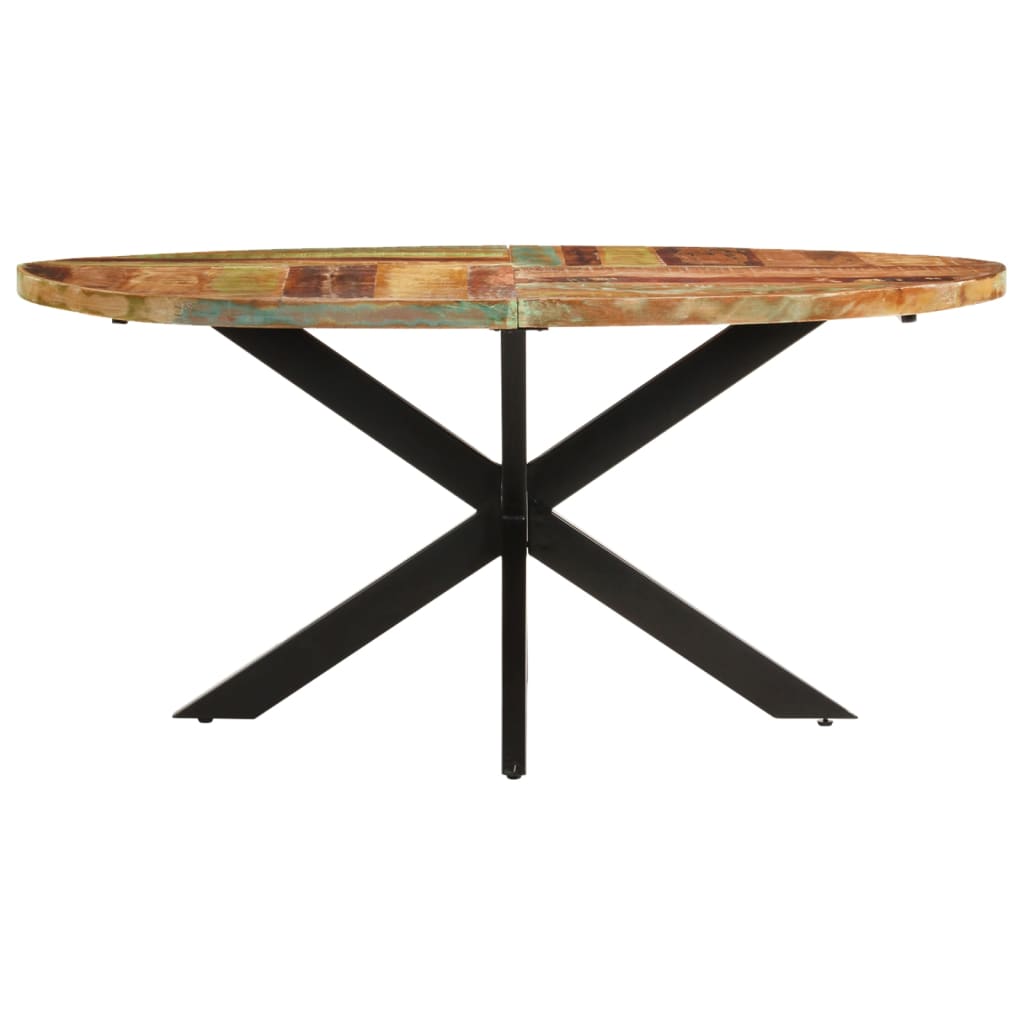 vidaXL Mesa de jantar 160x90x75 cm madeira recuperada maciça