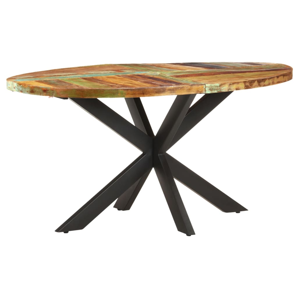 vidaXL Mesa de jantar 160x90x75 cm madeira recuperada maciça