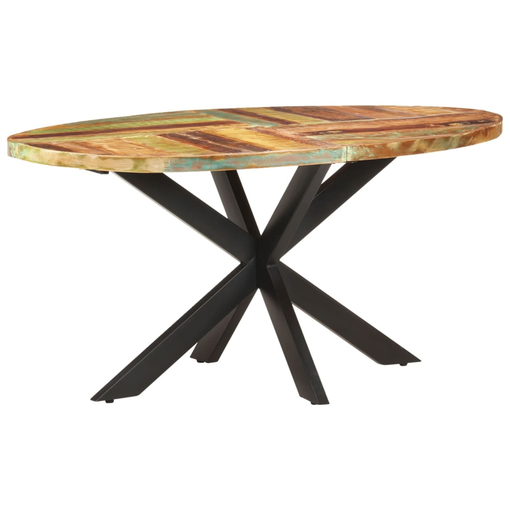 vidaXL Mesa de jantar 160x90x75 cm madeira recuperada maciça