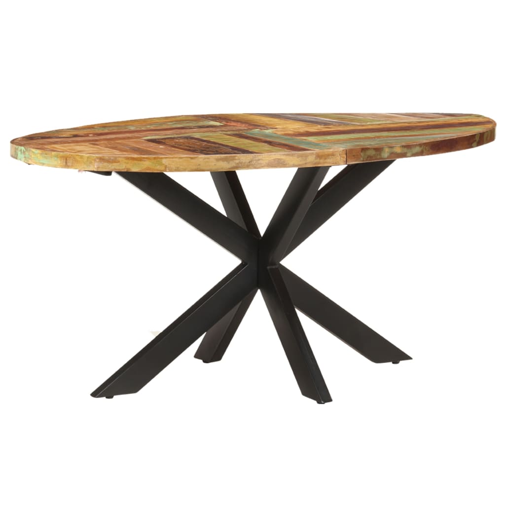 vidaXL Mesa de jantar 160x90x75 cm madeira recuperada maciça