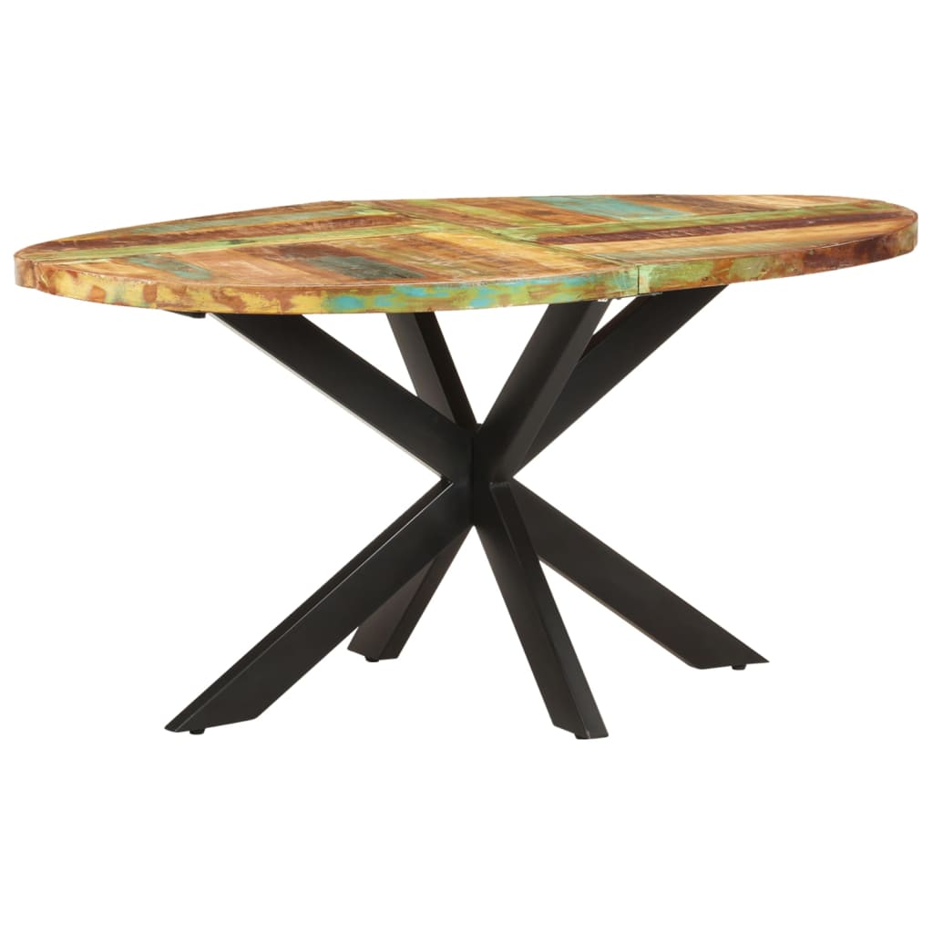 vidaXL Mesa de jantar 160x90x75 cm madeira recuperada maciça