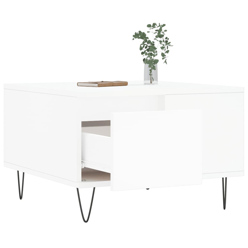 vidaXL Mesa de centro 55x55x36,5 cm derivados de madeira branco