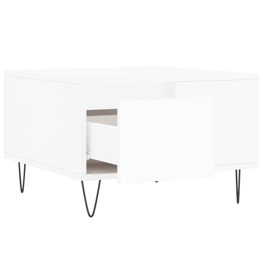 vidaXL Mesa de centro 55x55x36,5 cm derivados de madeira branco