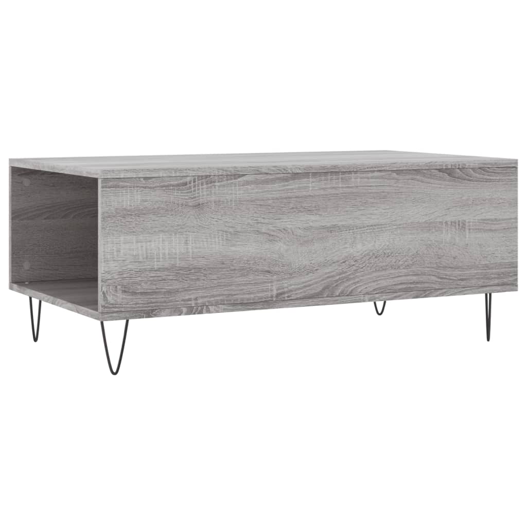 vidaXL Mesa de centro 90x50x36,5 cm derivados madeira cinzento sonoma