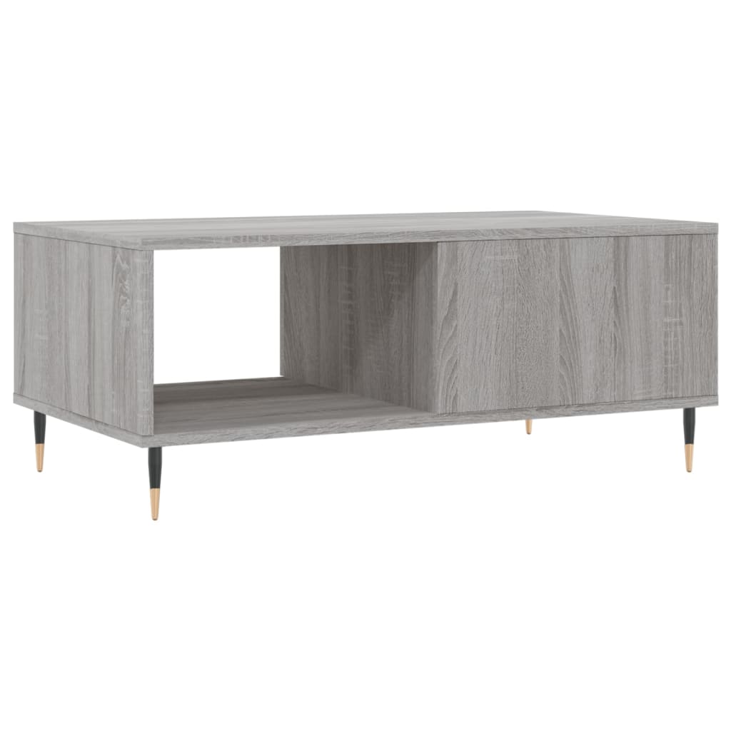 vidaXL Mesa de centro 90x50x36,5 cm derivados madeira cinzento sonoma