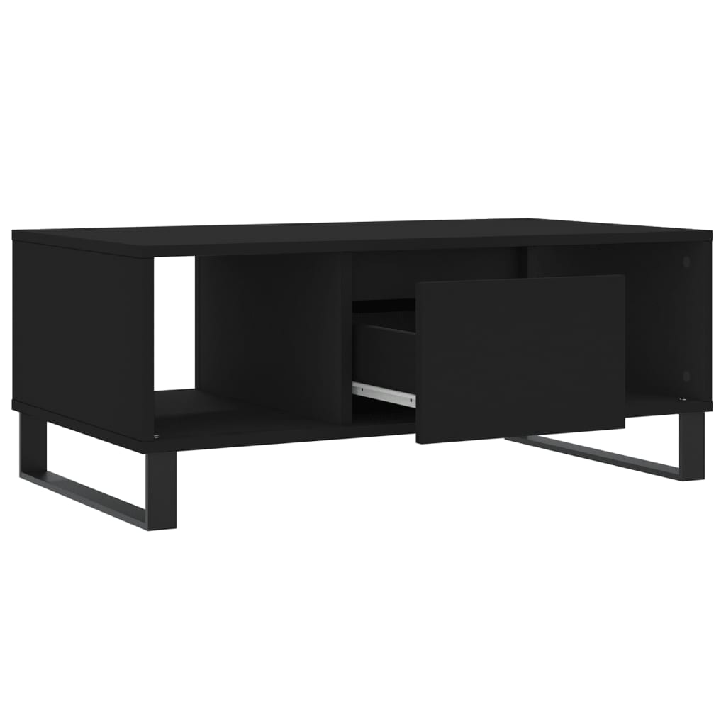 vidaXL Mesa de centro 90x50x36,5 cm derivados de madeira preto