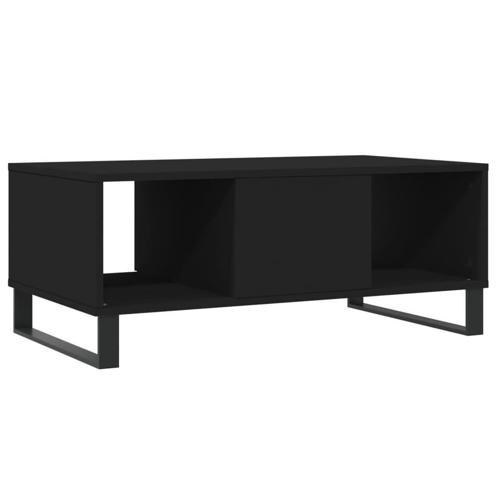 vidaXL Mesa de centro 90x50x36,5 cm derivados de madeira preto