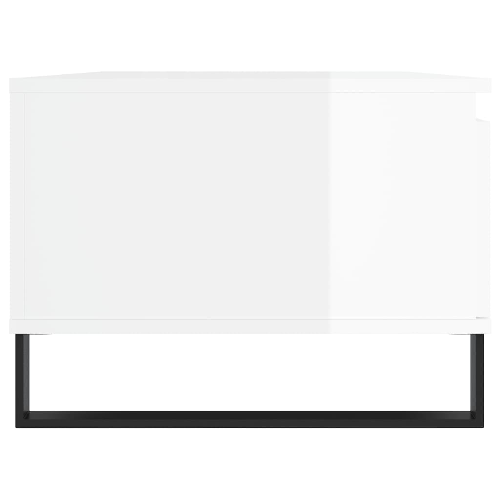 vidaXL Mesa de centro 90x50x36,5 cm derivados madeira branco brilhante