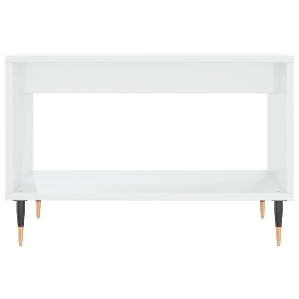 vidaXL Mesa de centro 60x50x40 cm derivados madeira branco brilhante