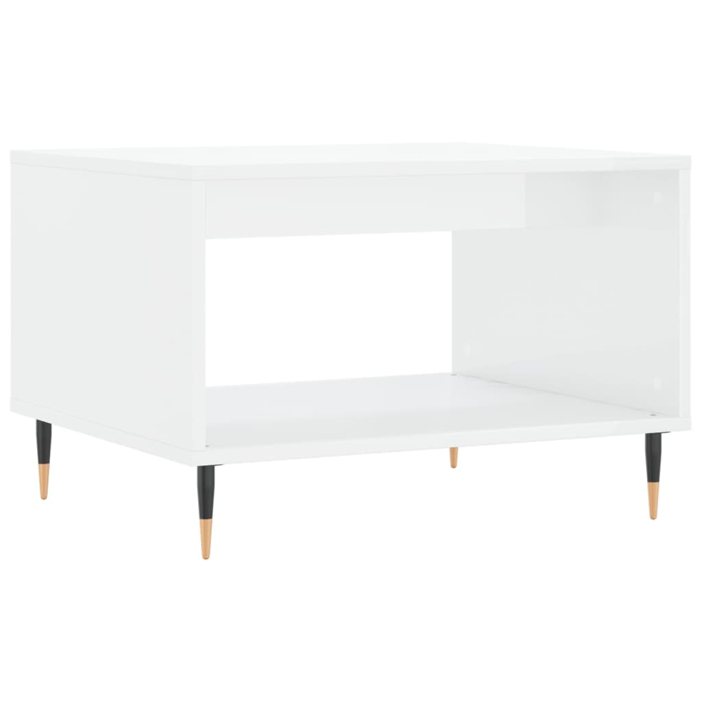 vidaXL Mesa de centro 60x50x40 cm derivados madeira branco brilhante