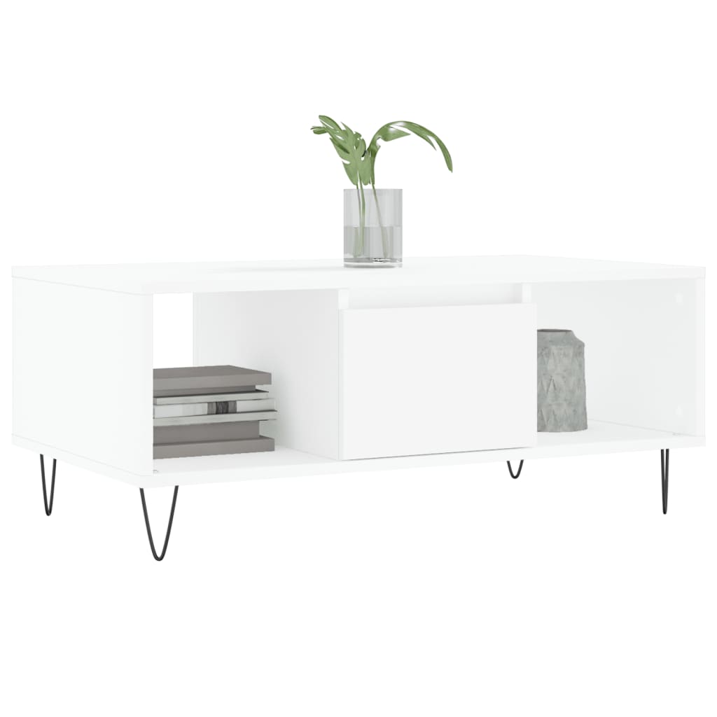 vidaXL Mesa de centro 90x50x36,5 cm derivados de madeira branco