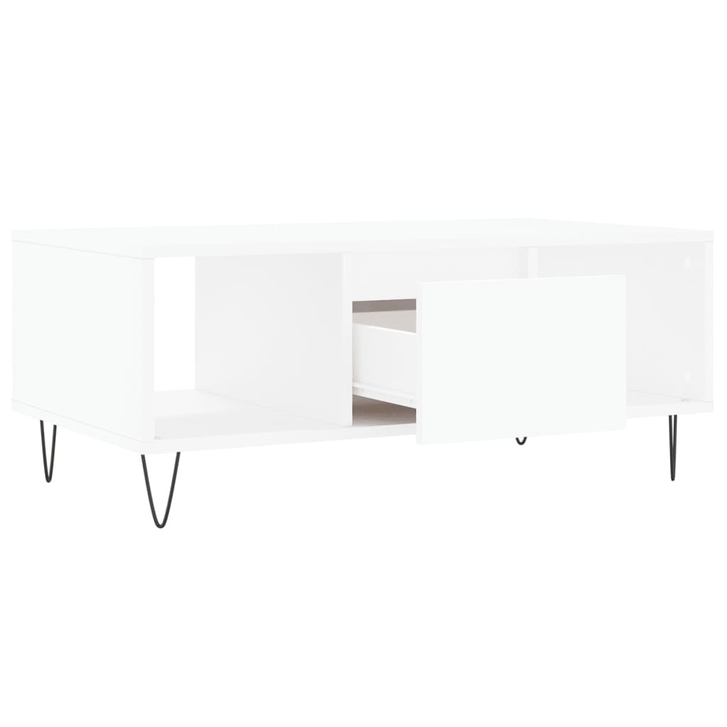 vidaXL Mesa de centro 90x50x36,5 cm derivados de madeira branco