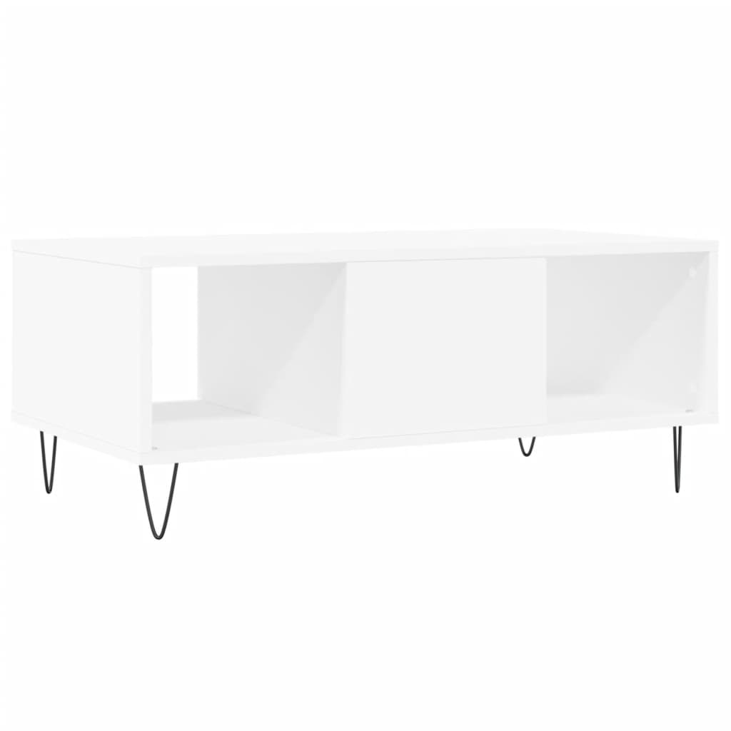 vidaXL Mesa de centro 90x50x36,5 cm derivados de madeira branco