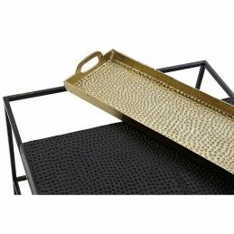 DKD Home Decor|Mesa de apoio DKD Home Decor 61 x 61 x 49 cm Preto Dourado Aço Alumínio