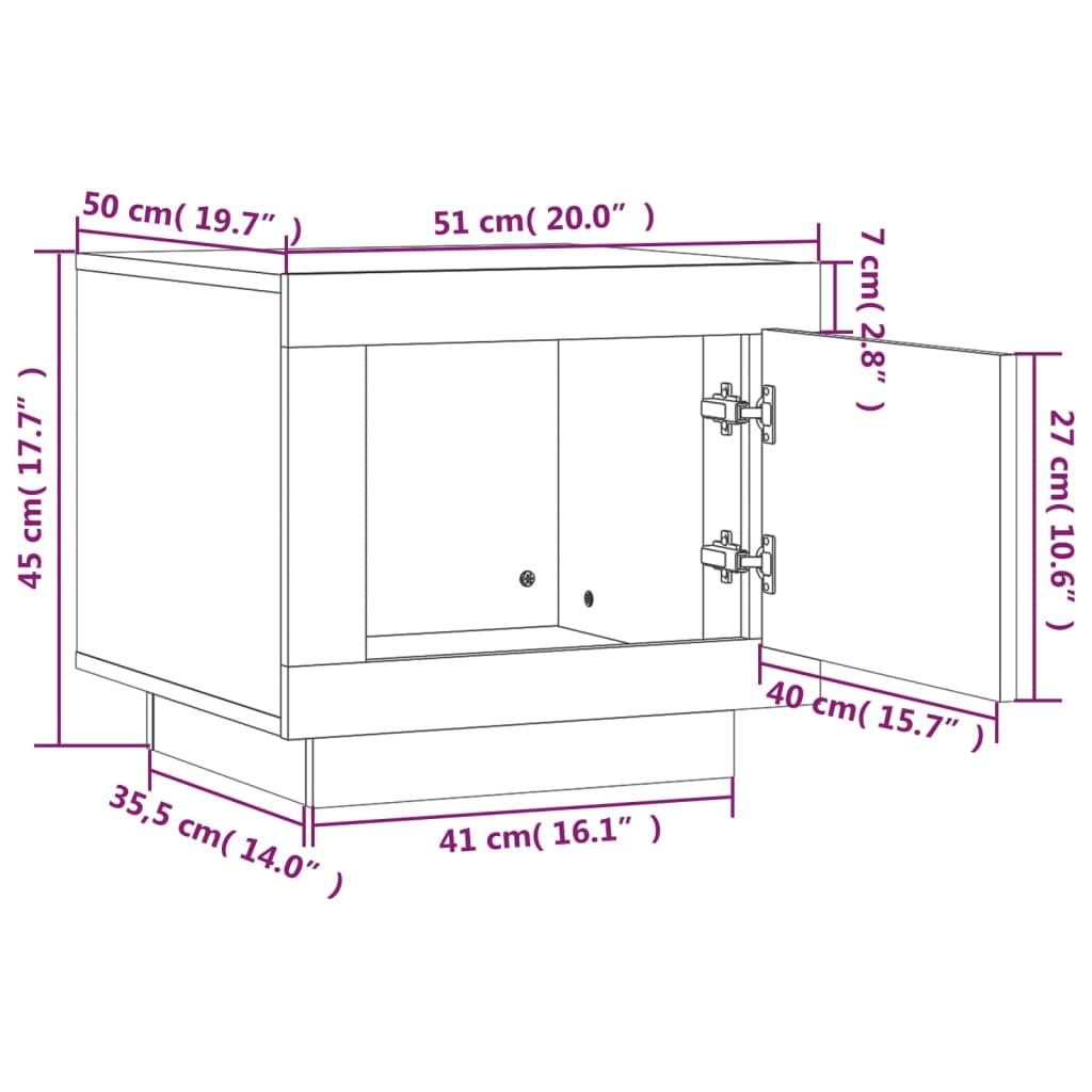 vidaXL Mesa de centro 51x50x45 cm derivados de madeira cinzento sonoma