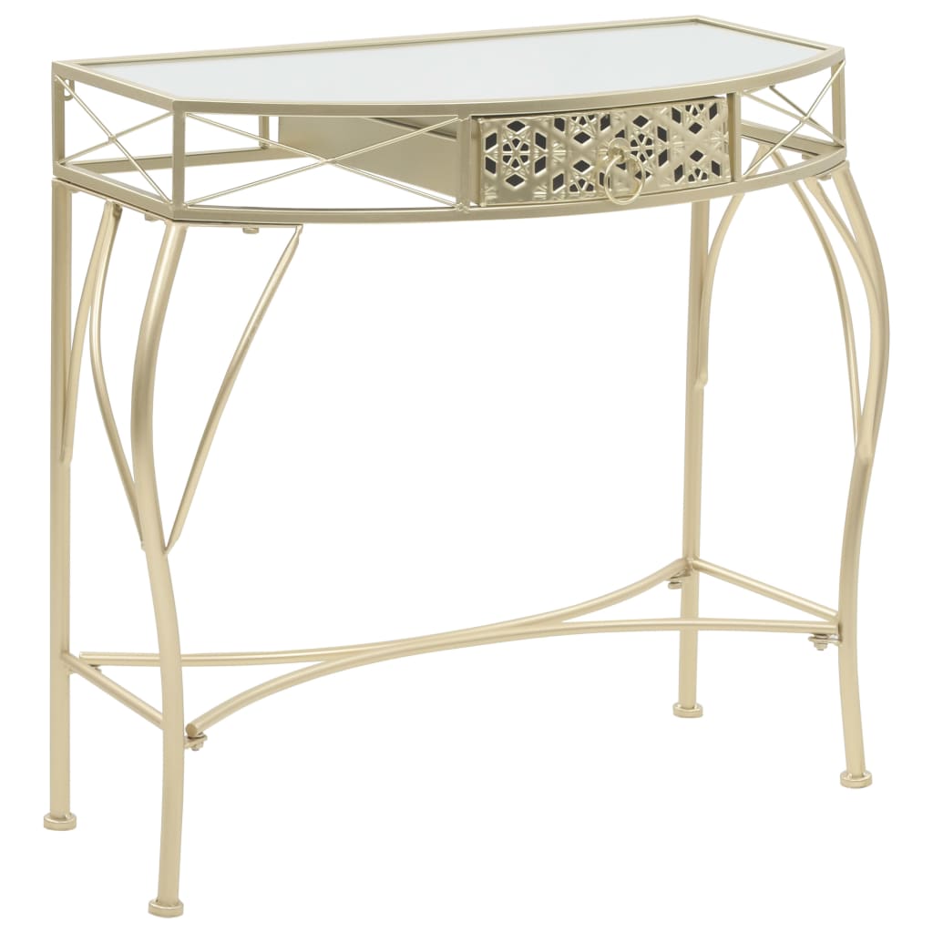 vidaXL Mesa de apoio de estilo francês metal 82x39x76 cm dourado