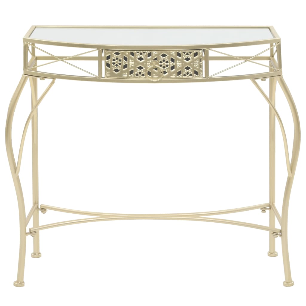 vidaXL Mesa de apoio de estilo francês metal 82x39x76 cm dourado