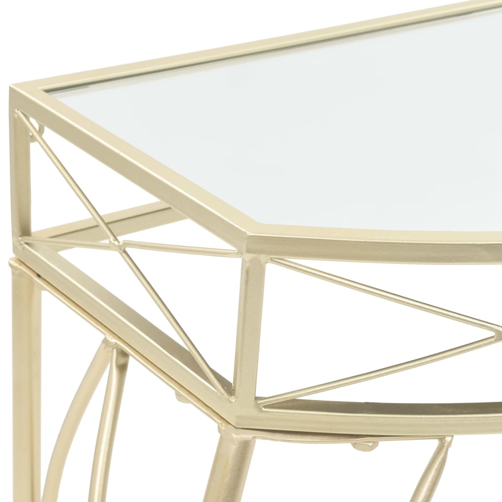 vidaXL Mesa de apoio de estilo francês metal 82x39x76 cm dourado