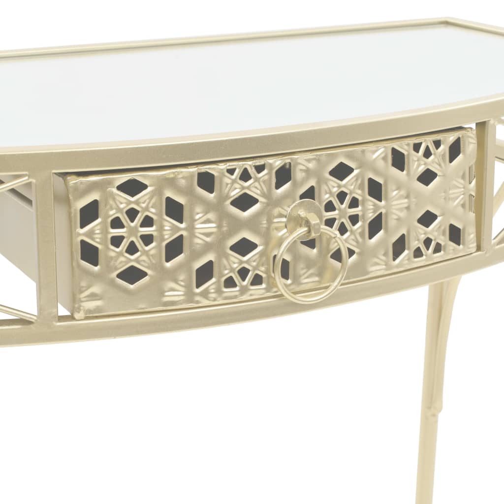 vidaXL Mesa de apoio de estilo francês metal 82x39x76 cm dourado