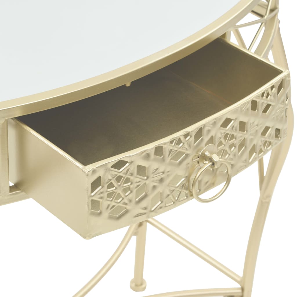 vidaXL Mesa de apoio de estilo francês metal 82x39x76 cm dourado