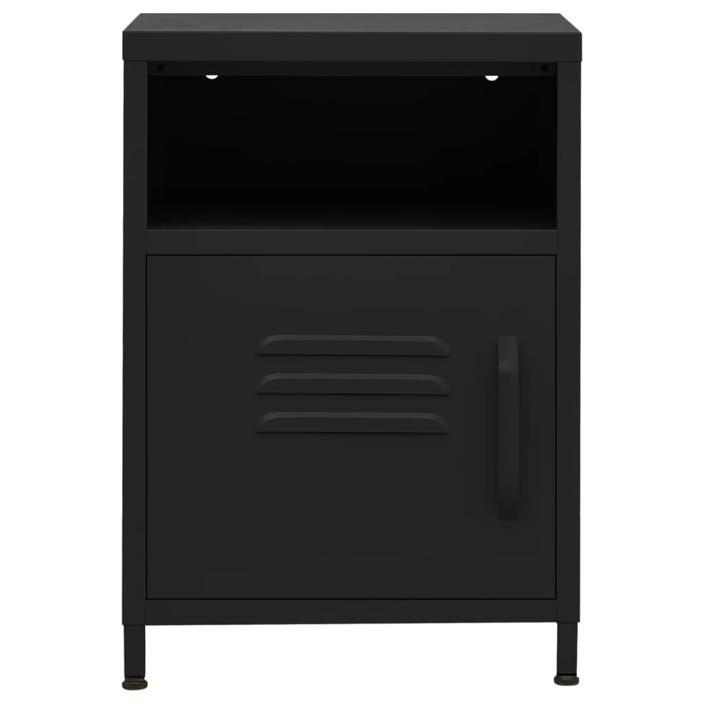 vidaXL Mesa de cabeceira 35x35x51 cm aço preto