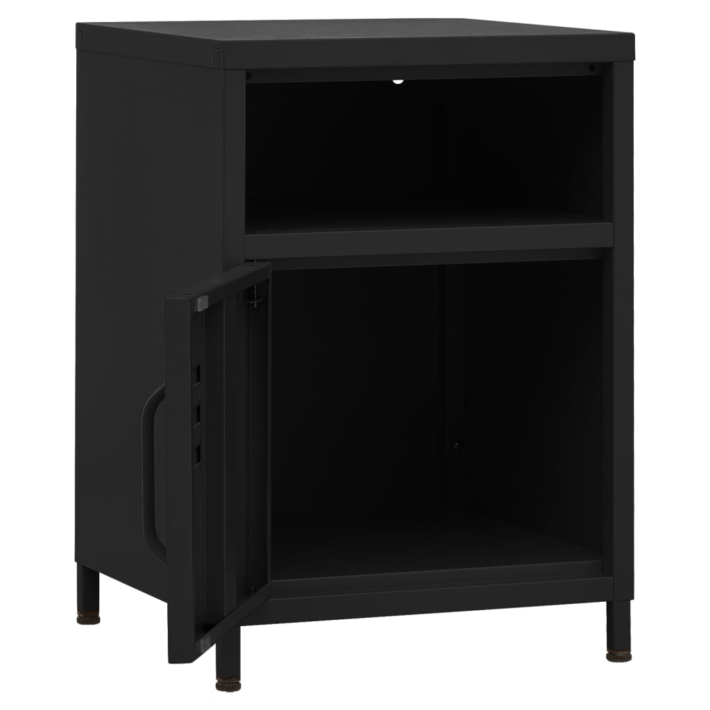 vidaXL Mesa de cabeceira 35x35x51 cm aço preto