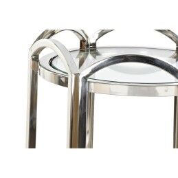 DKD Home Decor|Mesa de apoio DKD Home Decor Cristal Prateado Metal 40 x 40 x 110 cm